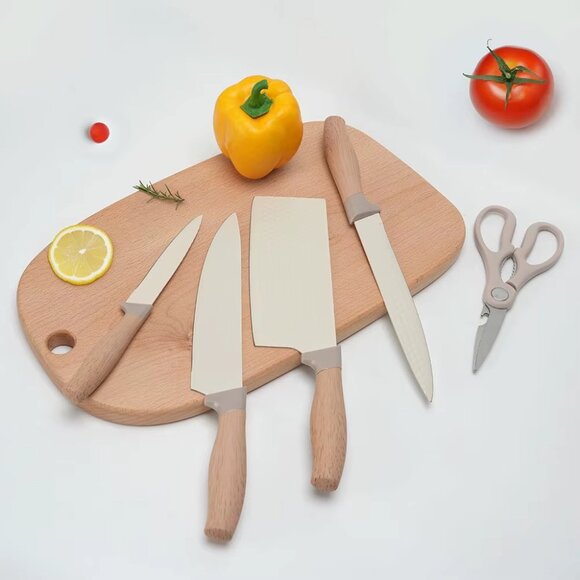 Stainless Steel Kitchen Knives Kitchen Knife Wood Grain (1 Pack(Any Color) - Picture 8 of 16